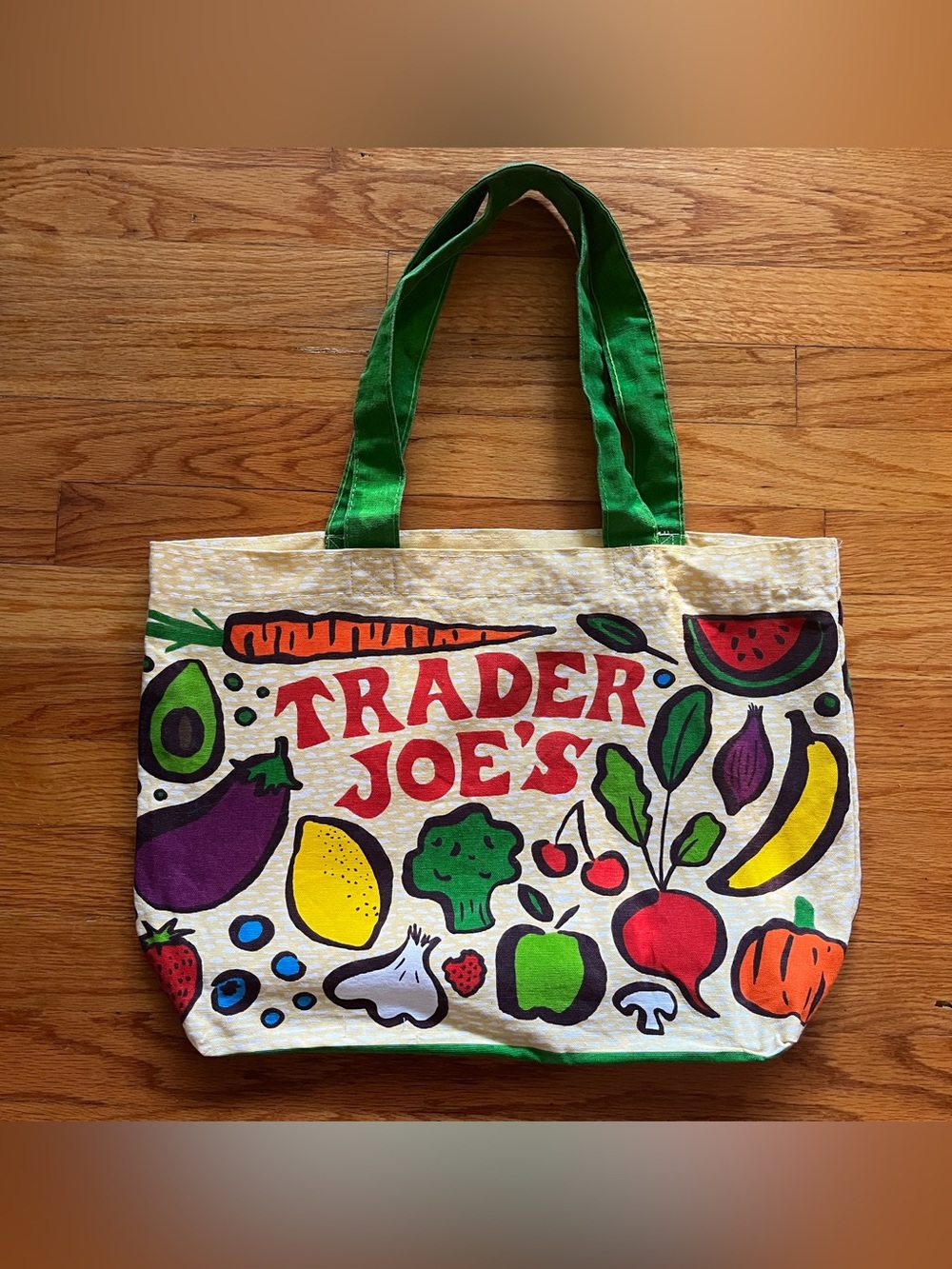 Vintage Trader Joe’s Cotton Canvas Fruit/Vegetable Canvas Tote Shopper Bag
